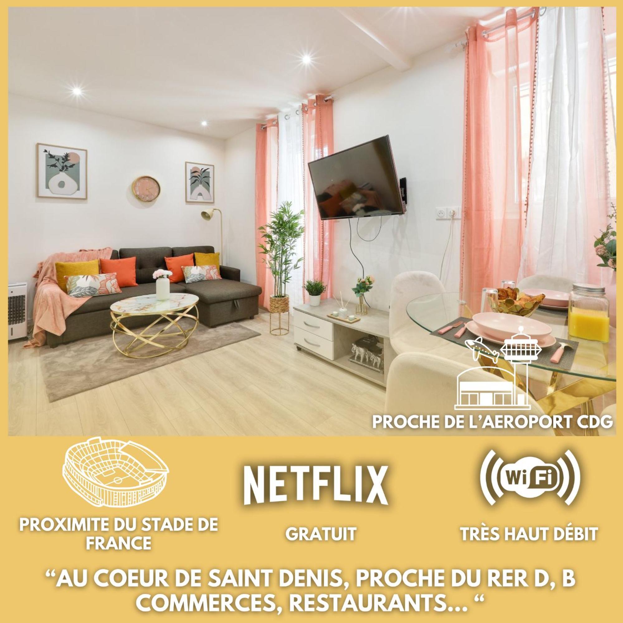 Le Nid Douillet Appartement Confortable A 5 Min Du Stade De France Et Proche De L'Aeroport Cdg Saint-Denis  Bagian luar foto